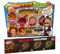 Beulahziba Mart Dinner Dare & Chilli Chocolate Challenge Party Game Set - Fun Games with Crazy Candy, Spicy Chocolate Challenge & Family Dares for Kids, Teens & Adults Game Nights & Christmas Parties