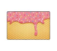 BEULSI Ice Cream And Waffle Pattern Area Rug, Upholstered Comfort Mat For Living Room, Kitchen, Office & Garage - Anti-Slip Rug, Large Area Rug