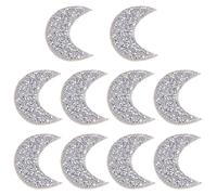 BEUNITONE 10 Pcs Rhinestone Moon Patch for Clothes Crystal Embroidered Moon Sticker Applique Iron/Sew on Transfer Badges Bling Patch for Clothes Bags Jeans Hat Shoes Sewing Accessory DIY Craft 2.4''