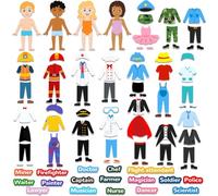 BEUNITONE 103 Pcs Career Dress-Up Felt Pieces Preschool Career Community Helpers Learning Felt Community Helpers Flannel Graph Felt Board Story Sets for Early Learning Storytelling Activity Kits