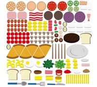 BEUNITONE 130 Pcs Felt Fruits and Vegetables Learning Pieces My Plate Precut Flannel Felt Board Figures Preschool The Very Hungry Precut Felt Board Pieces for Felt Flannel Board Gifts