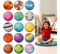 BEUNITONE 15PCS Planet Carpet Circle Seats Back to School Floor Cushions