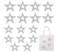 BEUNITONE 16 Pieces 2 Styles Iron On Star Patches Adhesive Star Patches Glitter Rhinestone Patches Bling Appliques Star Shape Appliques Patch for DIY Crafts Clothing Jeans Repair Decoration