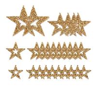 BEUNITONE 26 Pcs Rhinestone Start Patch for Clothes Gold Iron/Sew on Rhinestone Adhesive Sequin Glitter Star Patches Embroidered Appliques Bling for Clothing Jeans Bags Hats Repair Decor 4 Styles