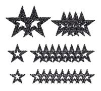 BEUNITONE 26 Pieces Rhinestone Start Patches for Clothes Black Iron On Sew On Rhinestone Self Adhesive Sequins Glitter Star Patches Embroidered Appliques Bling for Clothes Jeans