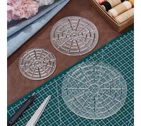 BEUNITONE 3 Pcs Round Center Finder Compass Clear Acrylic for Drawing Circles on fabric Professional Drafting Tool for Students Artists Engineers 3"4"5"