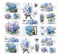BEUNITONE 3 Sheet Hydrangea Vintage Text Rub on Transfers Blooming Hydrangeas Rub on Transfers for Crafts and Furniture Retro Black Pylons Home Decor Furniture Transfer Wall Decal 11.8 Inch* 5.9 Inch