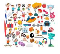 BEUNITONE 52pcs Sports Felt Board Pieces Basketball Felt Story Board Set Colorful Storytelling Football Flannel Board Interactive Early Learning Teaching Play Kits for Classroom Birthday Gift