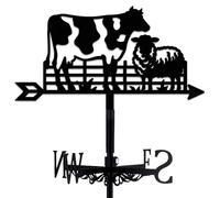 BEUNITONE Animal Metal Weather Vane, Cow Design Wind Direction Indicator for Outside, Farmhouse Decor for Garden, Roof or Small Garden Shed