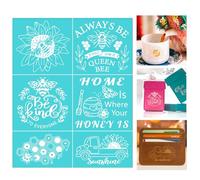 BEUNITONE Bee Pattern Silk Screen Stencils Reusable Self Adhesive Stencils for Home Decor Wooden Boards Cups Shirts Walls Painting DIY Design