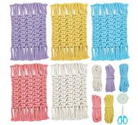 BEUNITONE DIY Macrame Coaster kit for Adults Beginners DIY Cotton Rope Crochet Coaster Kit Complete Starter Crochet Kit Crochet Kit for Beginners with Instructions Video for Tabletop Decor