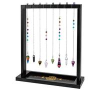 BEUNITONE Hand of Hamsa Display Stand, Wooden Symbolic Holder for Crystal Points, Beaded Bracelets, and Charm Necklaces, Unique Cultural Decor for Home or Store
