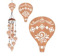 BEUNITONE Hot Air Balloon Style Metal Wind Chimes for Outside, Waterproof Aluminum Windchimes with Hook for Outdoor Garden Patio Porch Decor, 33“ Memorial Wind Chimes Friendship Gifts for Women