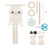 BEUNITONE Leisure Arts Macrame Kit for Beginners Owl Macrame Kit DIY Macrame Kit with Instructions Video Macrame Wall Hanging Supplies Dream Catcher Kit for Room Wall Decoration Easy to Install