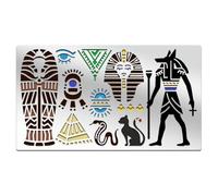 BEUNITONE Metal Egyptian Symbol Stencil for Painting Egyptian Text Vintage Animal Hieroglyphics Stencils Egyptian Pyramid Painting Stencil Egyptian Eye Camel Template Set for DIY Paper Art Decor