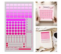 BEUNITONE Metal Stencil for Bullet Journaling Metal Journal Stencil Calendar Stainless Steel Stencil Dot Planner Stencils Reusable Weekly Monthly Layouts Stencils for Notebook Diary Scrapbook