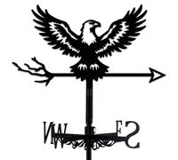 BEUNITONE Stainless Steel Weather Vane with Eagle Design, Metal Wind Direction Indicator for Outdoor, Aircraft Airplane Theme Decor for Garden