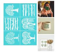 BEUNITONE Tree Screen Printing Template 8.5 x 11 inch Tree of Life Self-Adhesive Silk Screen Printing Stencils Forest Pattern Mesh Transfer Stencil Reusable for Printing Card Making on Wood Clothes