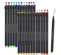 beupro Fineliners Pens, 24 Colors Fine Tip Point Colourful Pens 0.4mm, Fine Liners Drawing Pens for Bullet Journal Note Sketch Writing