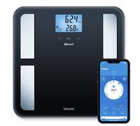 Beurer BF850 Luxury Body Analysis Bathroom Scale with Bluetooth Connected Health Manager Pro App for Personal Body Data Analysis, Black