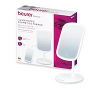beurer BS 47 Cosmetic Mirror with Lighting in 3 Light Colours, with Magnetic Holder, 360 Degree Rotation, Removable Mirror Surface, Practical Bathroom Mirror with Shelf, Rechargeable