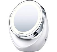 Beurer BS49 Illuminated Vanity Mirror, Rotatable Make-Up Mirror With Normal And 5x Magnification, Battery Operated LED Cosmetic Mirror, Ideal For Make-Up Or Shaving