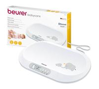 Beurer BY90 Baby Scale with App | Bluetooth connection to BabyCare app to track baby's development | Comfortable weighing surface | Integrated measuring tape | Hold function for wriggling babies