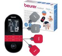 Beurer EM59 Digital TENS/EMS Device with Heat, 4-in-1 stimulation device for pain therapy, muscle stimulation, massage and heat therapy, 4 electrodes, 70 programmes, 50 intensity levels