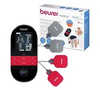 Beurer EM59 Digital TENS/EMS Device with Heat, 4-in-1 stimulation device for pain therapy, muscle stimulation, massage and heat therapy, 4 electrodes, 70 programmes, 50 intensity levels