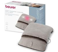 Beurer FM 28 2-in-1 Foot Massager: Electric Massager and Foot Warmer in one, with Vibration Massage, 3 programmes, Soft Corduroy Fabric, Foot Massage, Compact, with USB-C Cable, Grey