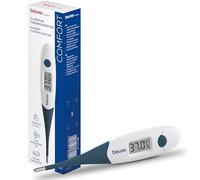Beurer FT 17 digital clinical thermometer, thermometer with flexible measuring tip for oral, rectal & axillary measurement, measurement in 10s, fever indicator, for babies, children and adults, white