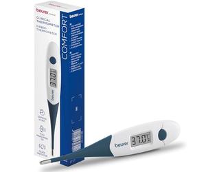 Beurer FT 17 digital clinical thermometer, thermometer with flexible measuring tip for oral, rectal & axillary measurement, measurement in 10s, fever indicator, for babies, children and adults, white