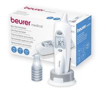 Beurer FT 58 Ear Thermometer, Fever Thermometer with Infrared Technology for Ear & Object Temperature Measurement, Fever Indicator, incl. 10 Protective Caps, for Babies, Children, and Adults