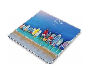 Beurer GS 215 Boats Glass Bathroom Scales with Magic Display, Dot-Matrix Display, Weighing Surface Safety Glass and Load Capacity up to 180 kg