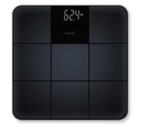 Beurer GS 235 glass scale, digital bathroom scale with Magic display, personal scale with non-slip surface in matt tile look, automatic switch-on and switch-off, black