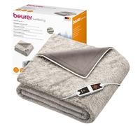 Beurer HD 150 XXL Nordic Electric Blanket with Automatic Shut-Off, 200 x 150 cm, 6 Temperature Levels, Machine Washable, Cuddly Blanket in Fur Look, Taupe