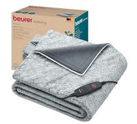 Beurer HD 75 Nordic Grey Green Planet Electric Blanket, Heat Blanket Made from Recycled Material, Cuddly Soft, 6 Temperature Levels, Machine Washable, Automatic Shut-Off, 180 x 130 cm