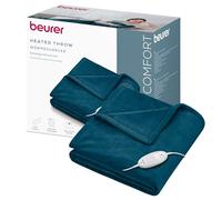 Beurer HD 75 Ocean Electric Blanket, Cuddly Soft Heat Blanket, 6 Temperature Settings, Machine Washable, with Automatic Shut-Off and Extra Safe, Teal, 180 x 130 cm