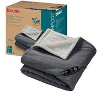 Beurer HD 80 Electric Blanket, Soft Corduroy, 6 Temperature Levels, Automatic Shut-off Mechanism and Safety System, Machine Washable, 180 x 130 cm, Grey