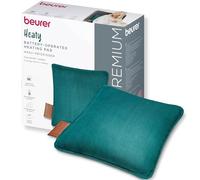 Beurer Heaty Heat pad, Cordless Heating pad and up to 8 Hours of Heat, Heating pad with Automatic Switch-Off Function and 3 Temperature Settings, with Fast Heating, Soft Corded Fabric, Dark Green