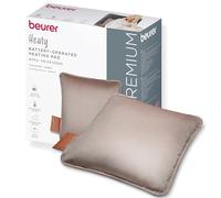 Beurer Heaty Heat pad, Cordless Heating pad with Battery, with Automatic Switch-Off Function and 3 Temperature Settings, with Fast Heating, Soft Velvet Fabric, Smokey Taupe