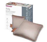 Beurer Heaty Heat pad, Cordless Heating pad with Battery, with Automatic Switch-Off Function and 3 Temperature Settings, with Fast Heating, Soft Velvet Fabric, Smokey Taupe
