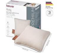 Beurer Heaty Heated Pad, Wireless Heating Pad with Battery, with Auto Shut-Off and 3 Temperature Settings, Fast Heating, Soft Corduroy, White