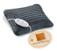 Beurer HK 48 Cosy Sofa Heating Pad with Quick Heating, 3 Illuminated Temperature Levels and Automatic Shut-Off, Extra Soft Reversible Cushion, with Additional Felt Cover, Orange