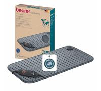 Beurer HK123 Heating Pad, Made in Europe, Top and Bottom Made from 100% Recycled Material, Cuddly Soft, 60 x 30 cm, 6 Temperature Levels and Automatic Shut-Off, Machine Washable, Grey