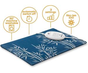 Beurer HK35 Electronic Therapeutic Turbo Fast Heat up Heating Pad for Pain, BLUE