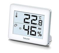 Beurer HM16 Thermo-Hygrometer | Indoor Climate Control for a Healthier Home | Displays Room Temperature and Humidity | Easy to interpret Smiley face sequencing, Silver
