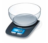 Beurer KS25 Digital Kitchen Scale | With 1.2l weighing bowl | Tare weighing function | Adjustable between kg, g, lb, oz | 3kg weight capacity, black