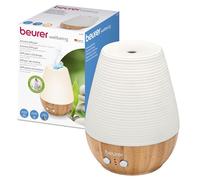 Beurer LA40 Aroma Diffuser, Fragrance diffuser with ultrasonic atomisation, With wellness light and colour change, Made of real bamboo and porcelain
