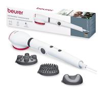 Beurer MG 44 2-in-1 Massager with Switchable Infrared Light, Soothing Vibration Massage, 3-Level Adjustable Handle, Includes 3 Massage Attachments, 2 Intensity Levels, for Neck, Back, Shoulder